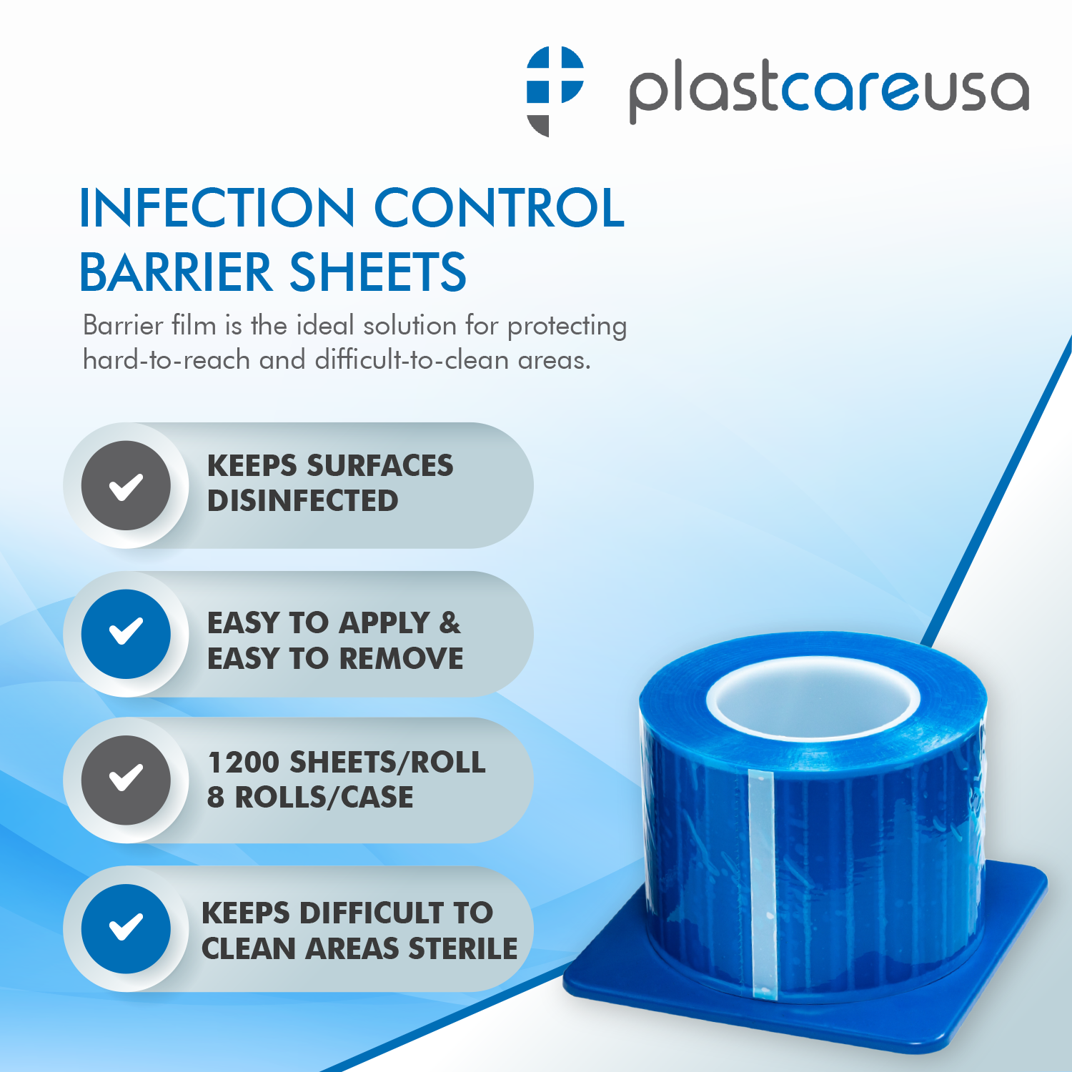 Blue Barrier Film, Plastic Sheets, Tape for Dental Tattoo Medical Adhesive Roll