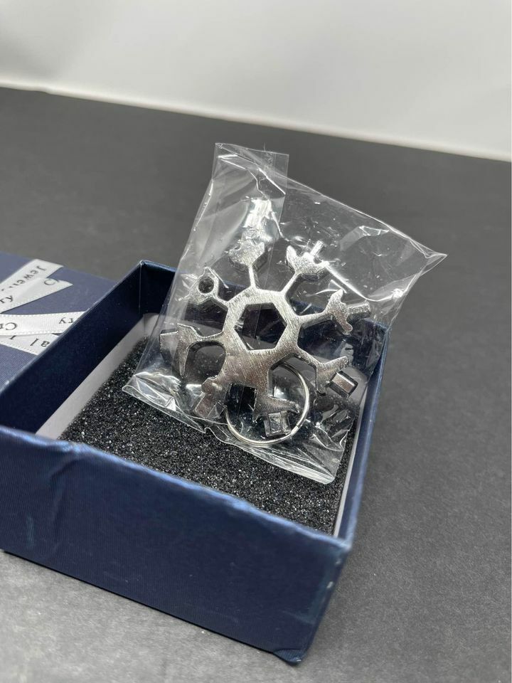 Hex Snowflake Multi Tool Stainless Steel Key Chain