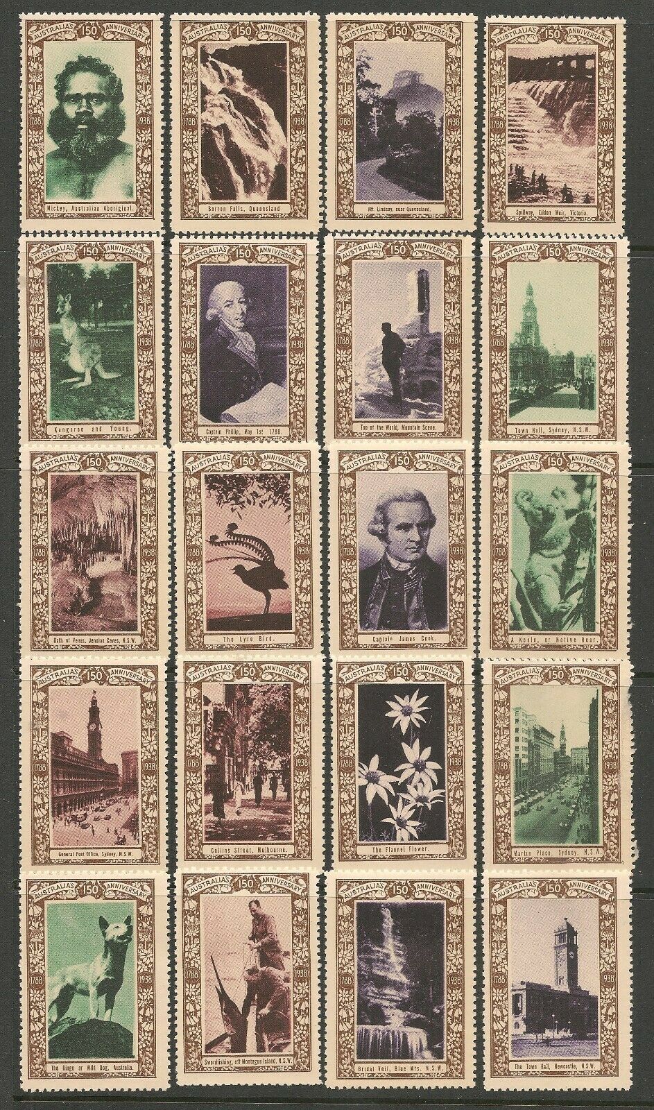 Australia 1938 150th Anniversary Complete ORIGINAL Set of 49