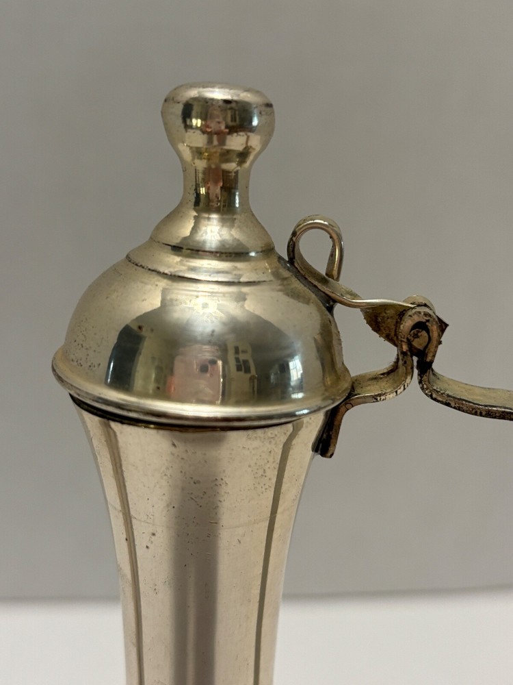 Middle Eastern Style COFFEE POT Silverplate Flower Embossed Band 12oz Vintage