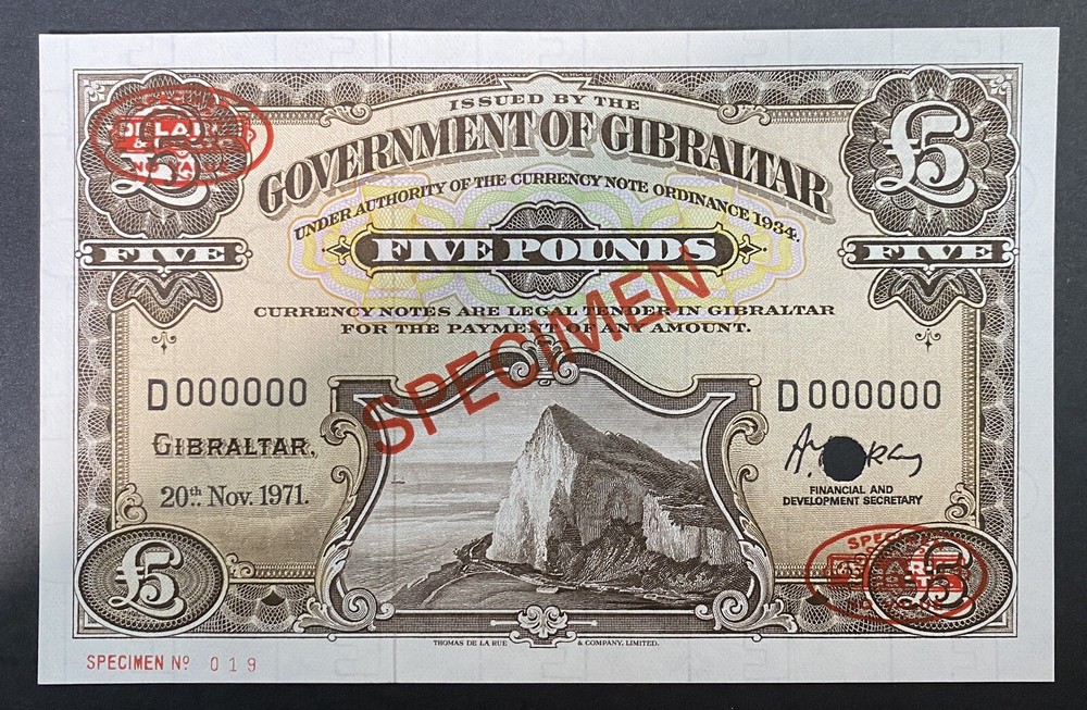 Gibraltar Specimen Banknote P 19bs