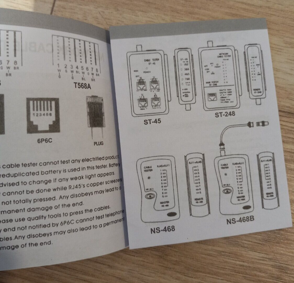 LM468 RJ45 RJ11 Network Cable Tester