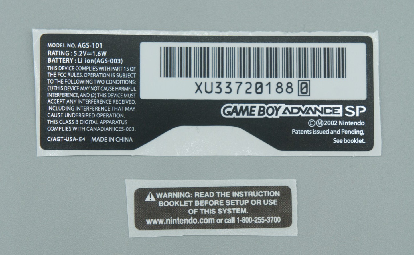 Gameboy Advance SP Replacement Sticker