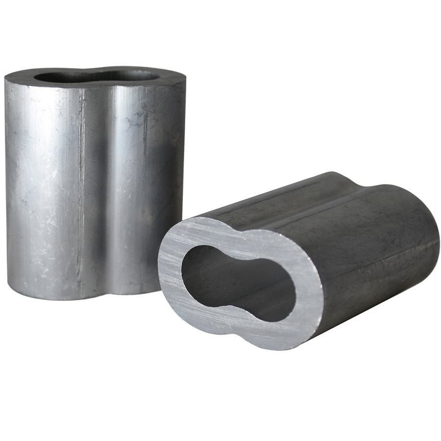 25 Aluminum Sleeves for Wire Rope Cable, 3/16".