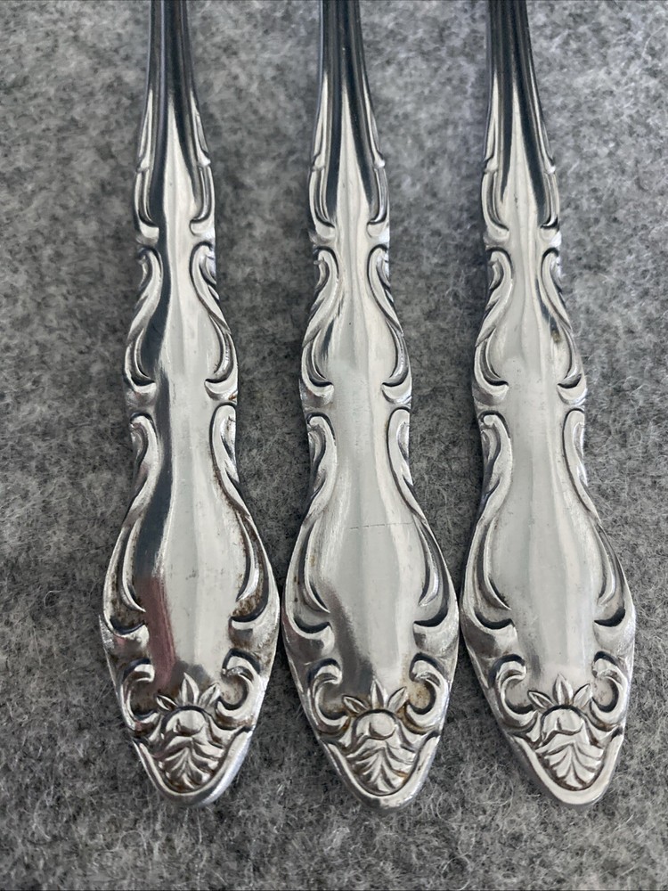 3 TOWLE/SUPREME CUTLERY STAINLESS FLATWARE, "PIERRE" PATTERN DINNER FORKS