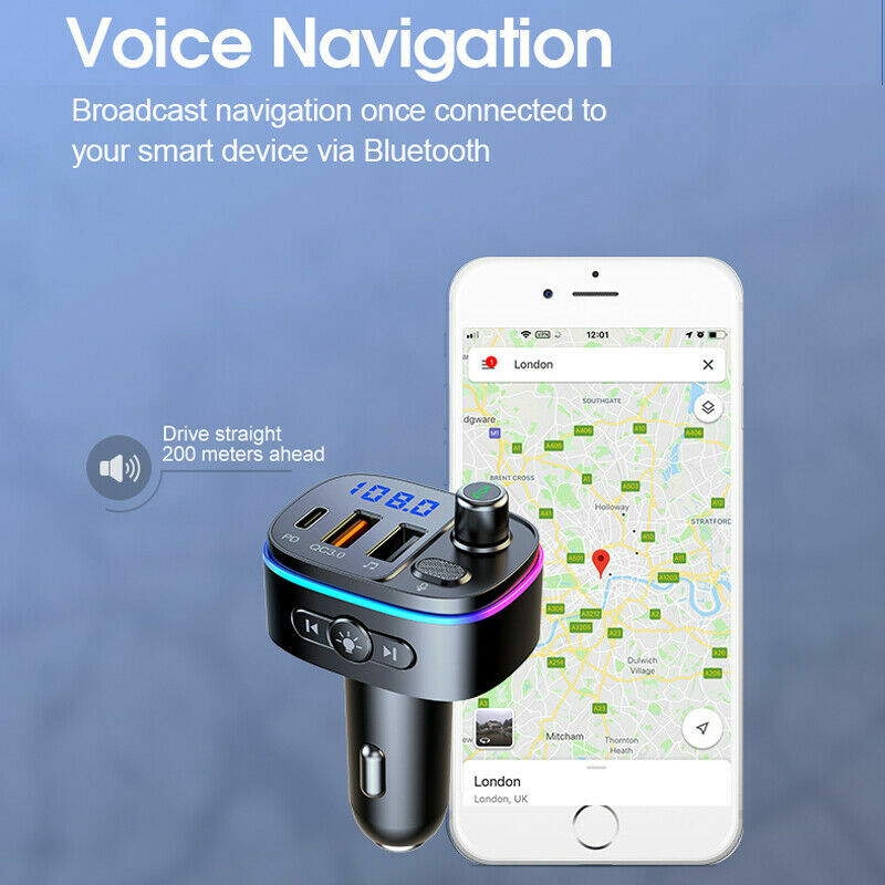 Bluetooth Car Adapter FM Transmitter USB AUX Radio Handsfree MP3 Player For Car