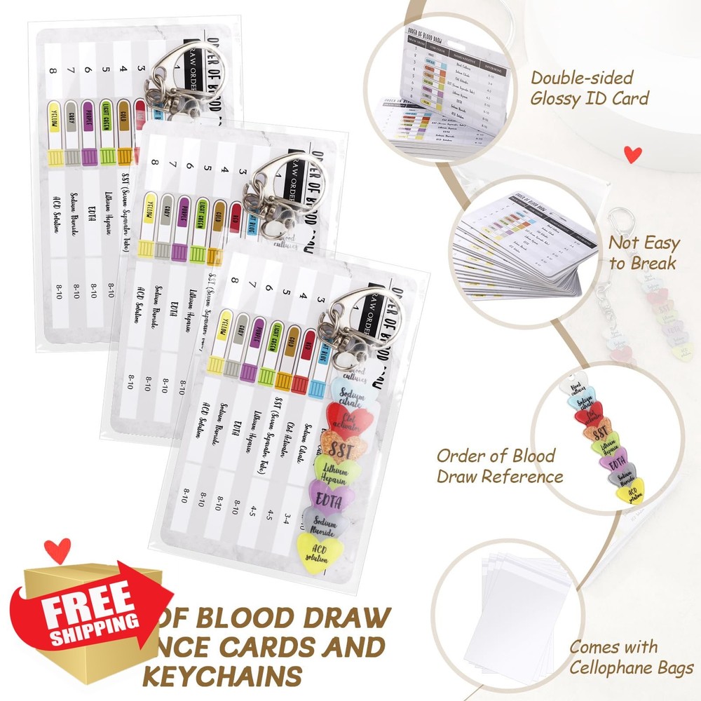 Cunno Blood Draw Beads with Reference Card Phlebotomy Kit