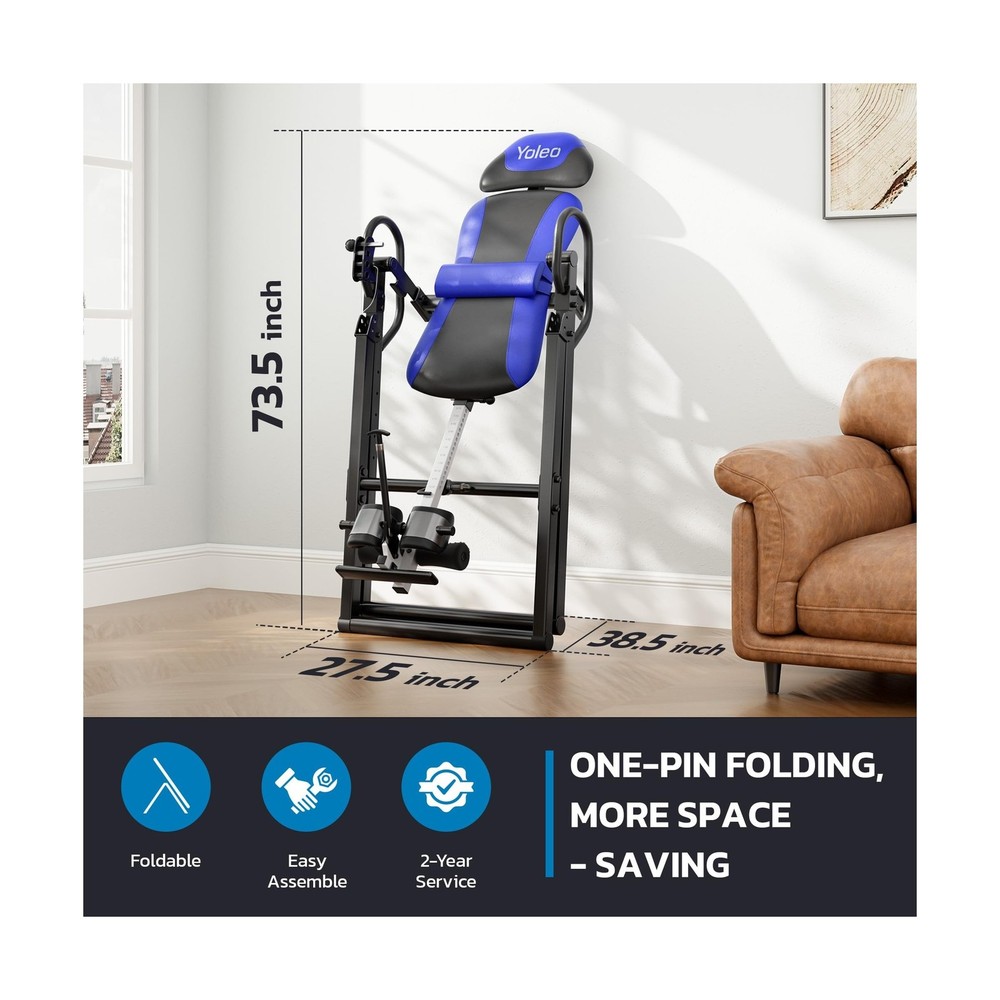 YOLEO Inversion Table for Back Pain 2026 Foldable Inversion Table w/Removable...