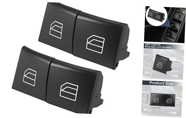 4pcs Driver Window Switch Button Covers Power Window Master Switch Repair