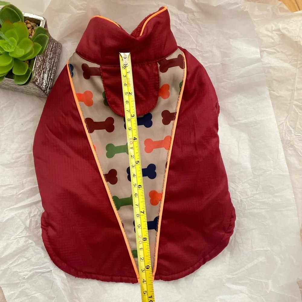 Red Dog Jacket with Bone Pattern