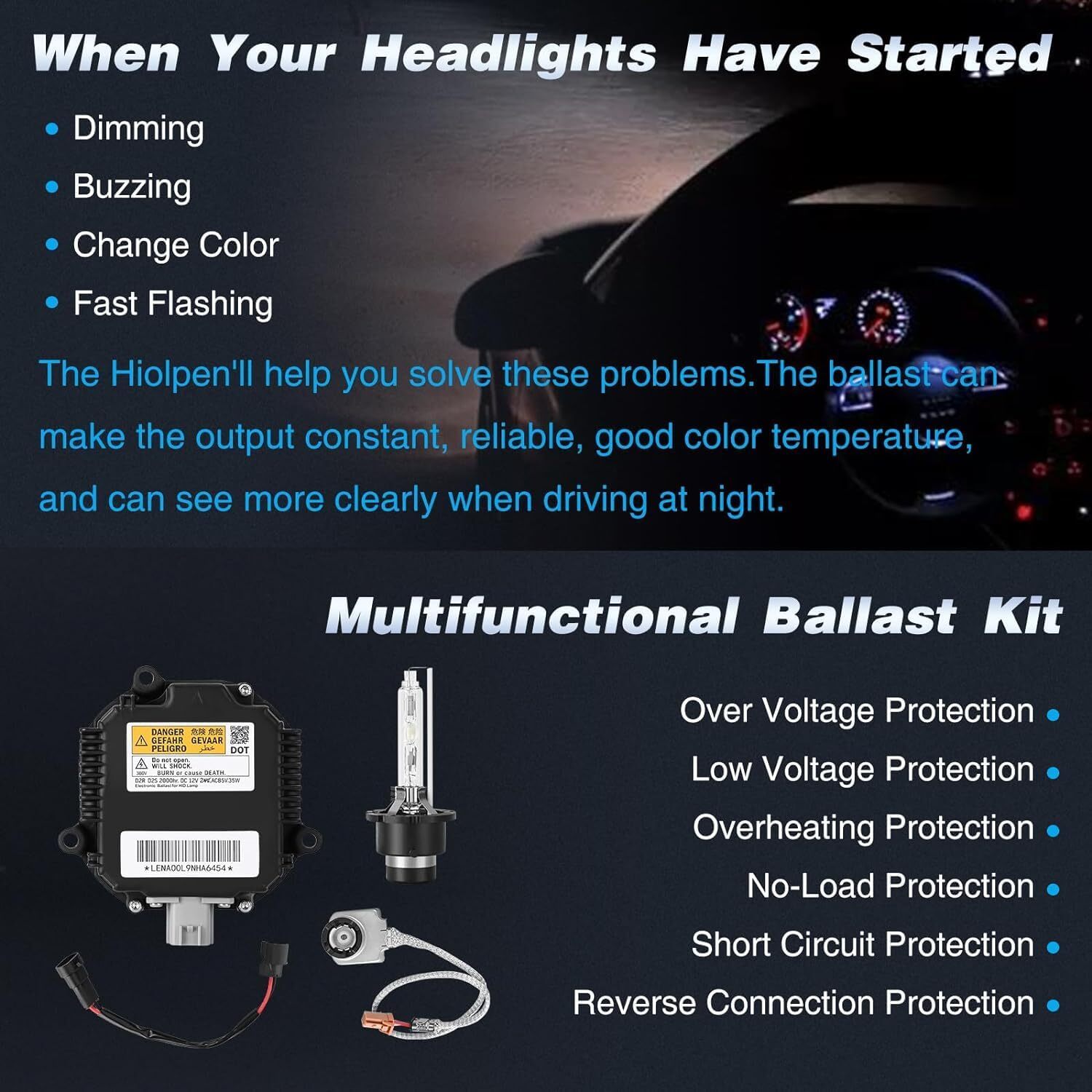 2pcs For 07-15 Infiniti G35 G37 Q40 Q50 Xenon Ballast Igniter HID D2S Bulb Kits