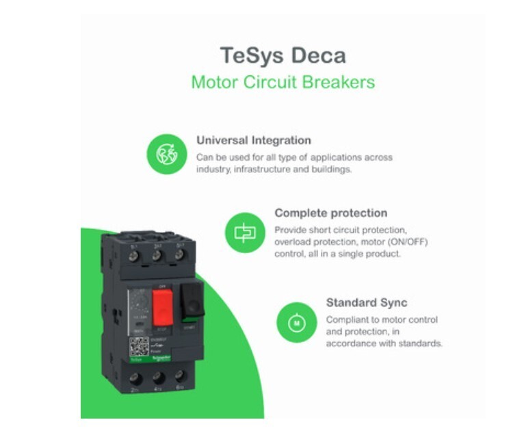 Schneider Electric GV2ME07 Manual Motor Circuit Breaker 3P 1.6 to 2.5A USA STOCK