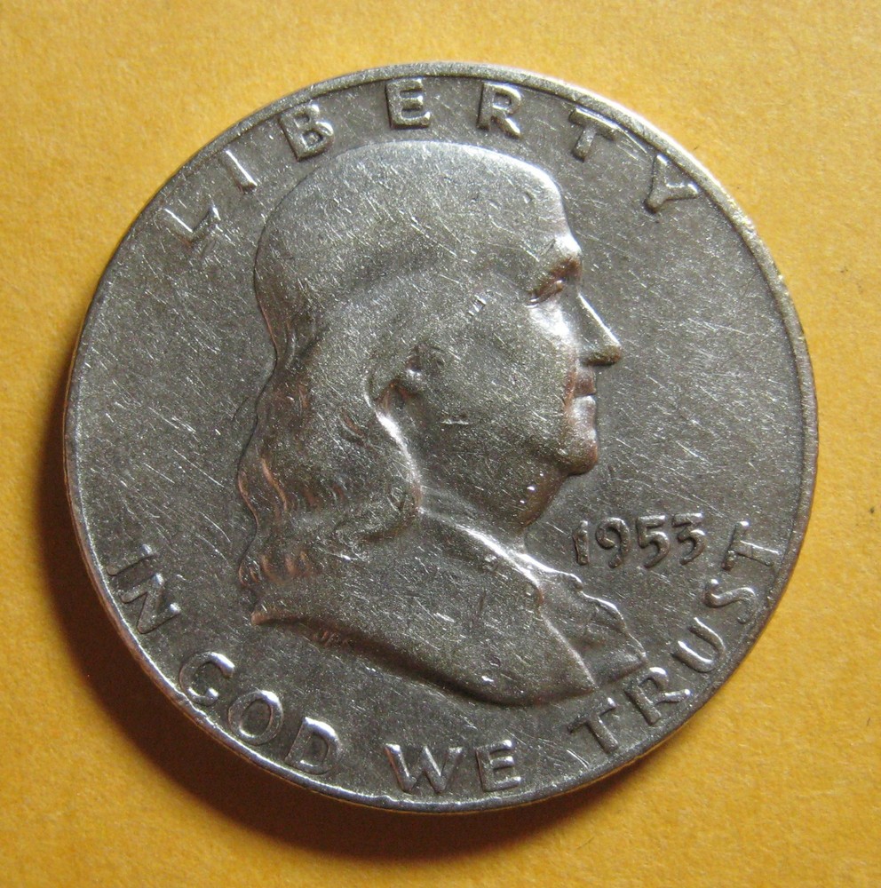 1953 D  Franklin Silver Half Dollar - 90% Silver * - (P4875)