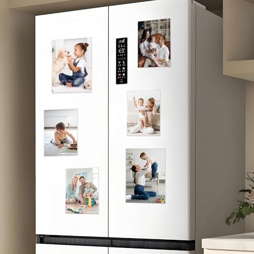 4 Pack Magnetic Picture Frames for Refrigerator, 5x7 5X7"- 4 Pack Clear