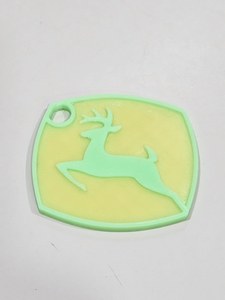 John Deere Custom 3d Printed Key Chain's Glow In The Dark