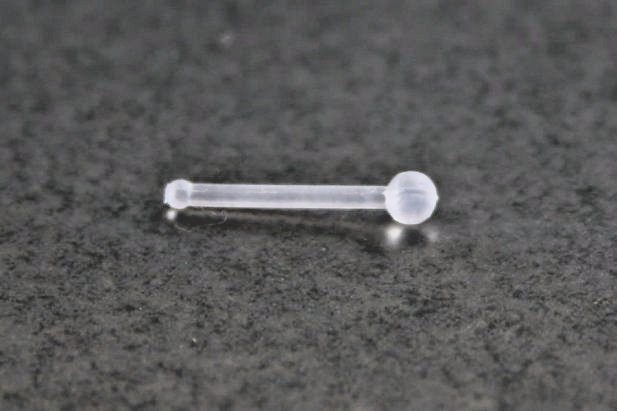 Must Have TINY SOFT 20G CLEAR BIOFLEX NOSE RETAINER HIDE PIERCING STUD BONE RING