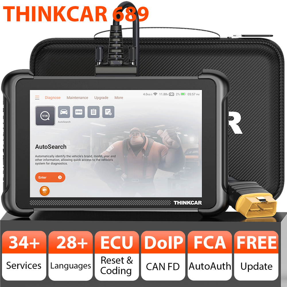 THINKSCAN 689 OBD2 Wire Diagnostic Scanner Full System Scan Tool IMMO E.CU Reset