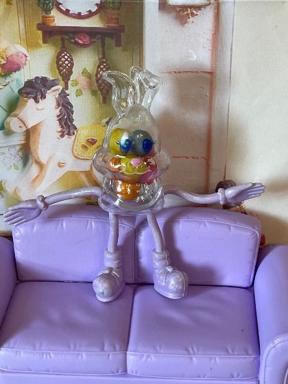 VTG BENDY BUNNY Candy Container With Bubble Gum