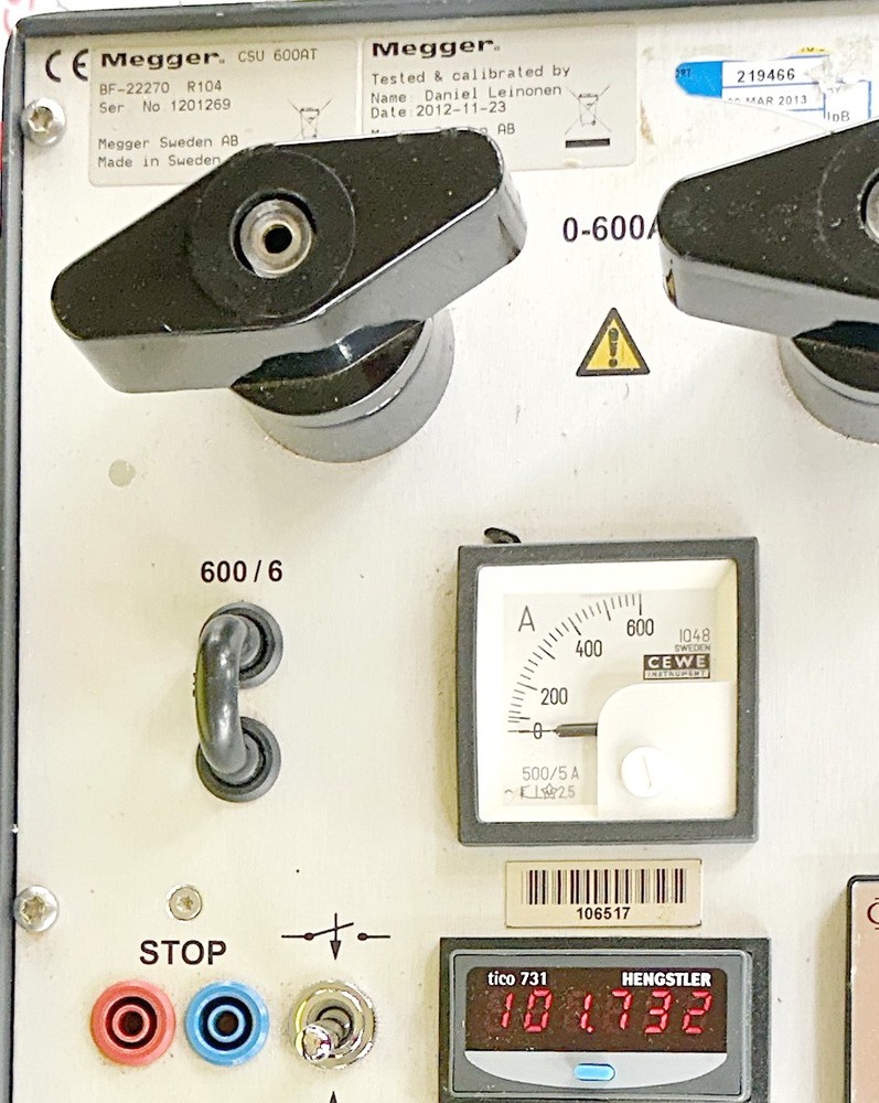 Megger CSU600AT 600A Current Supply Injector Unit - Protective Circuit Breakers