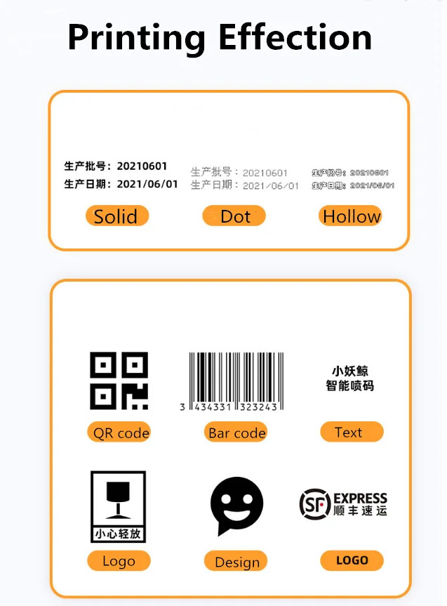 Mini handheld inkjet printer promises expiration date, encoded text digital logo