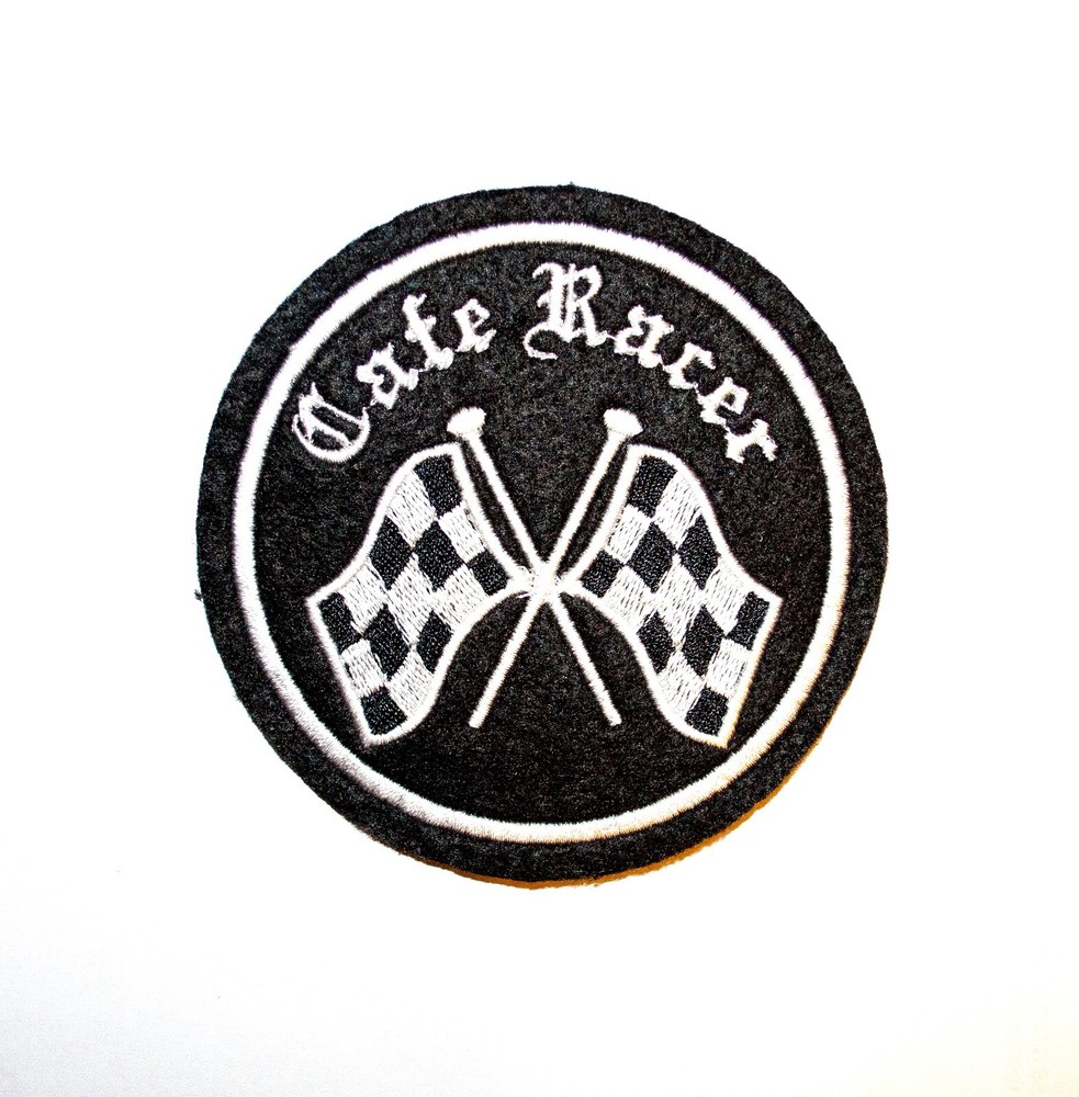 CLASSIC CAFE RACER EMBROIDERED RACEFLAGS MOTORCYCLE PATCH