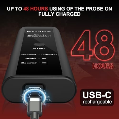 Wireless Bluetooth Digital Meat Thermometer - Instant Read BBQ & Kitchen Cooking