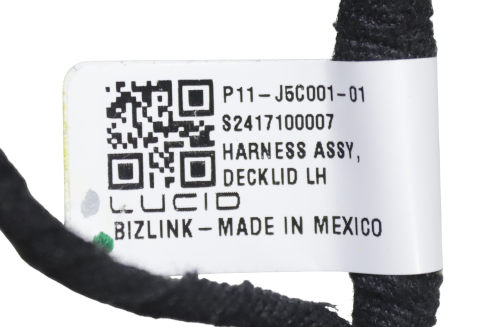 Lucid Air Rear Left Side Trunk Deck Lid Wiring Harness 2022 2023 2024 2025 OEM