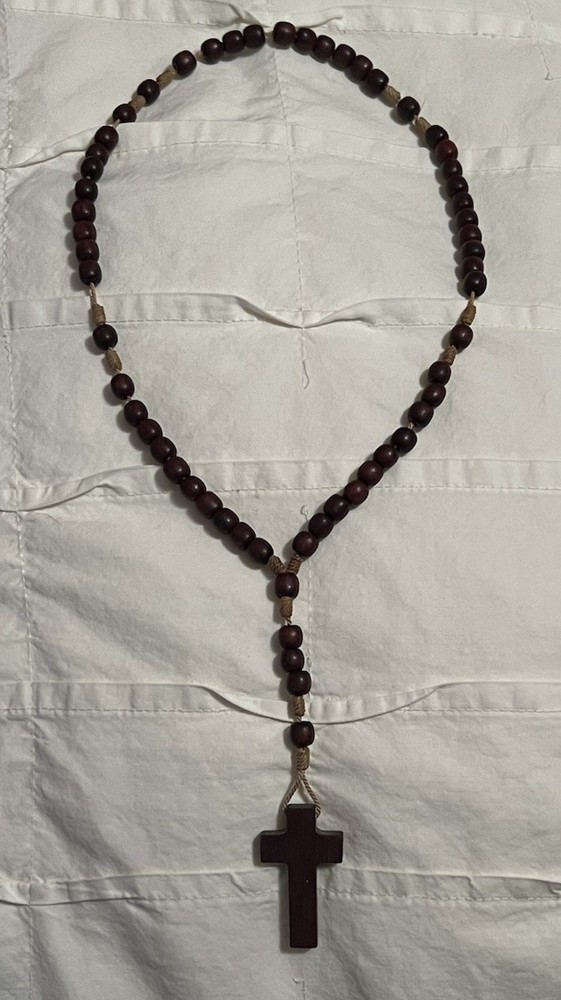 Jacaranda Wood Beads Knotted String Blessed Rosary