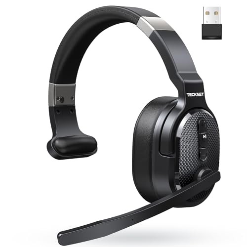 Trucker Bluetooth Headset, Stable V5.2 & USB Dongle Black - Non removable
