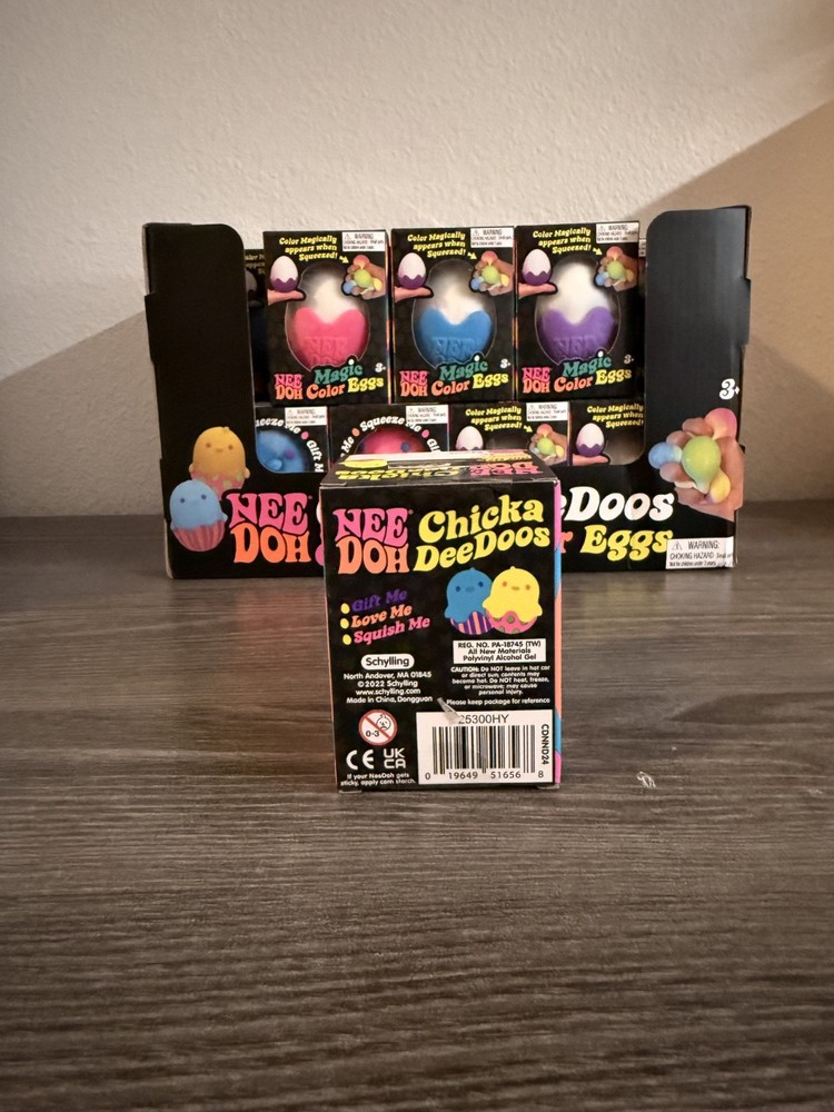 PURPLE RAINBOW NeeDoh CHICKA DEEDOOS & MAGIC COLOR EGGS, Nee Doh Squishy Easter