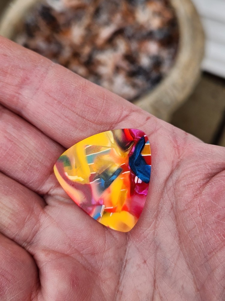 Vintage 1960's Mosaic Triangle Guitar Pick 1.5"