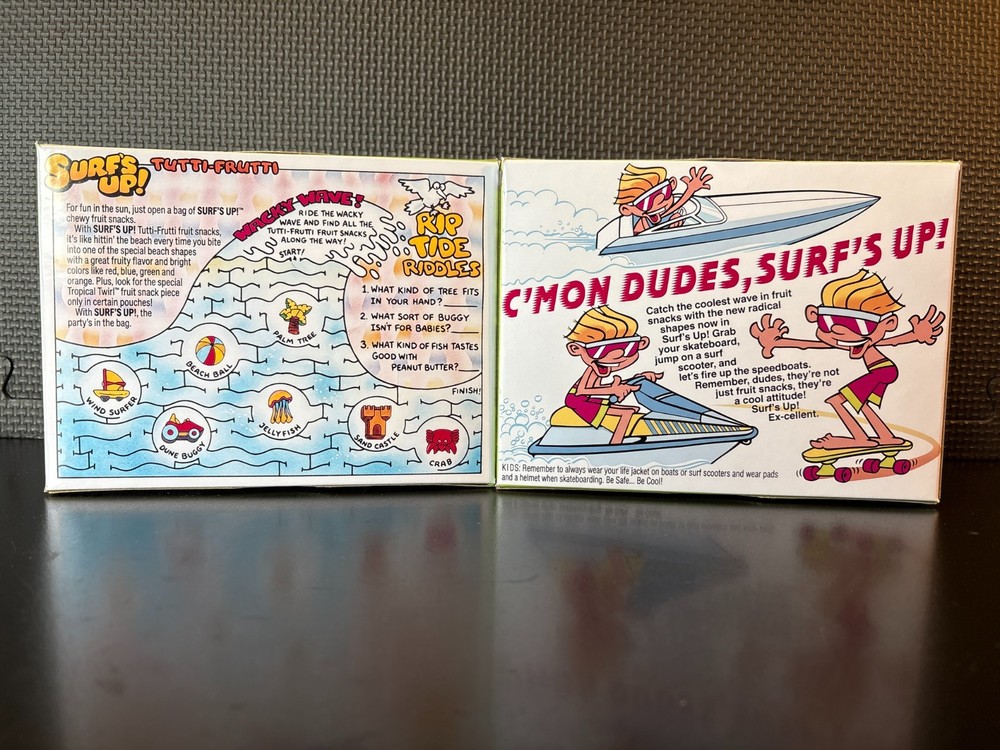 Surfs Up fruit snacks - 2 empty custom design display boxes