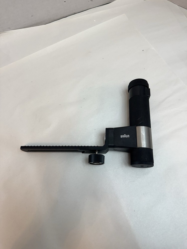 vintage braun camera flash bracket handle grip w/ adjustable shoe rail