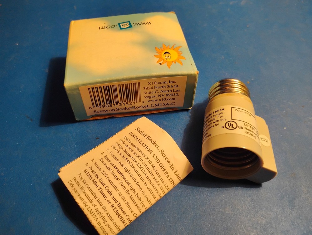 X10 LM15A Remote Controlled Lamp Module, Screw-In Socket Rocket NIB