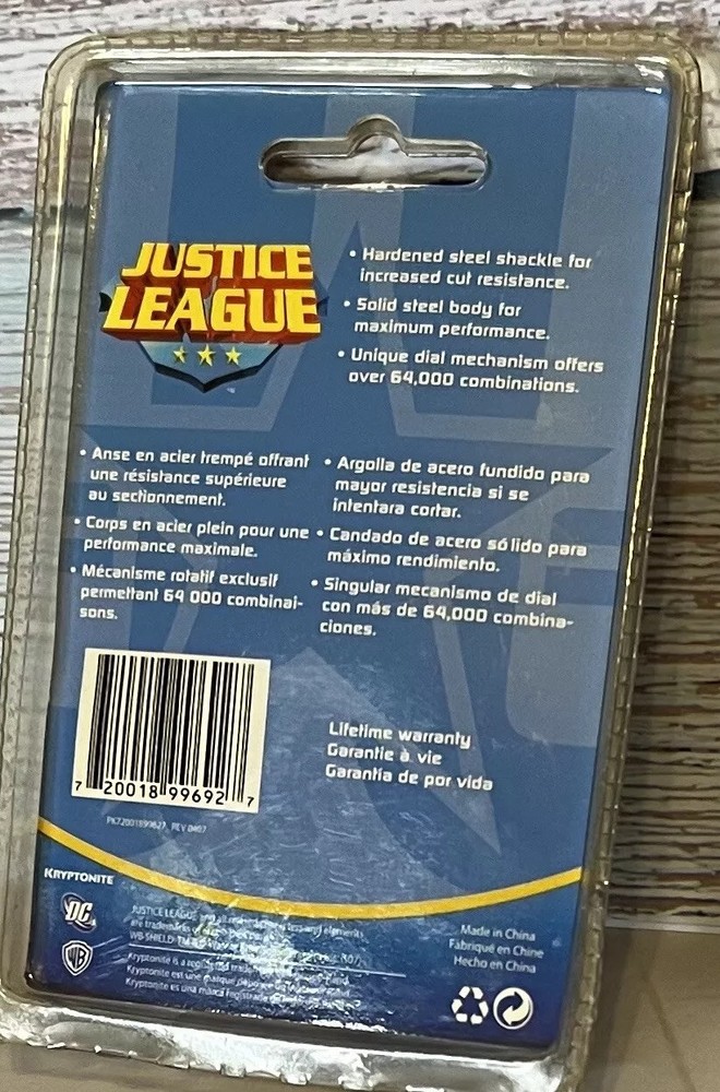SUPERMAN Justice League D C Comics Kryptonite Combination Padlock
