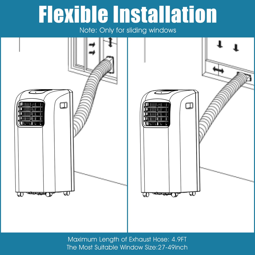 8000 BTU Portable Air Conditioner & Dehumidifier Function Remote w/ Window Kit