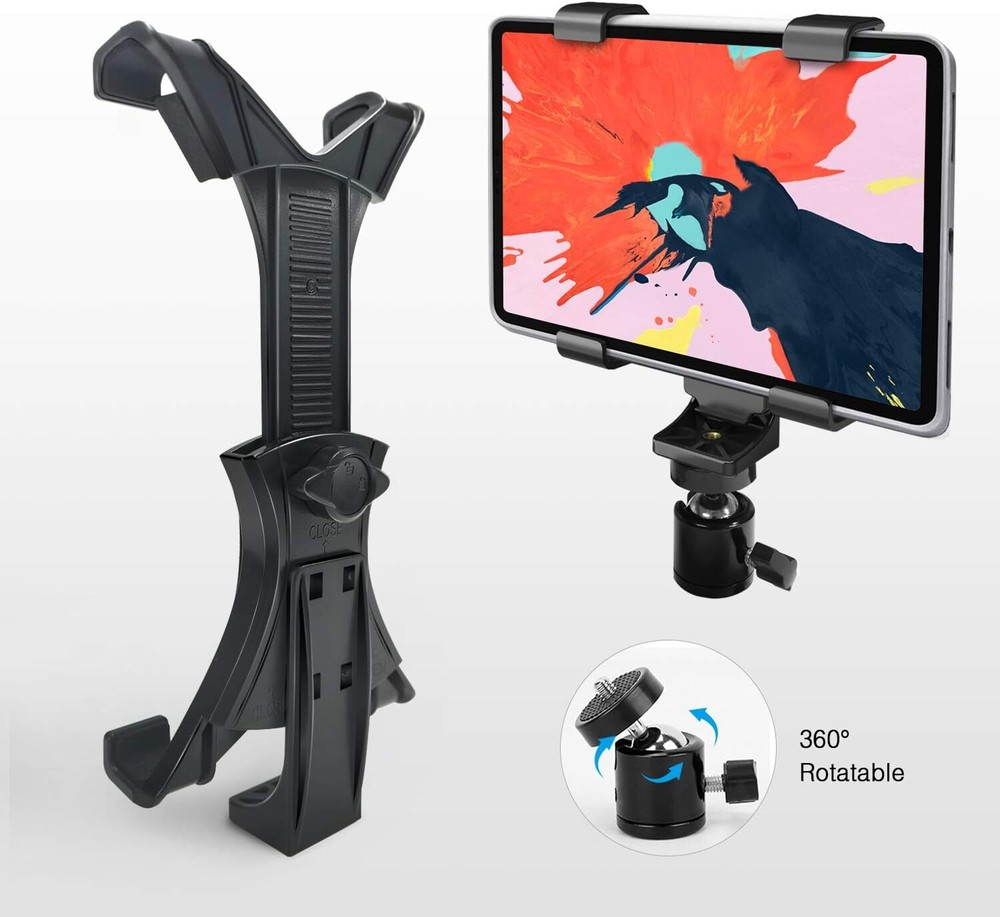 Universal Tablet Tripod Mount Adapter with 360 Quick Release Tripod Ball Head