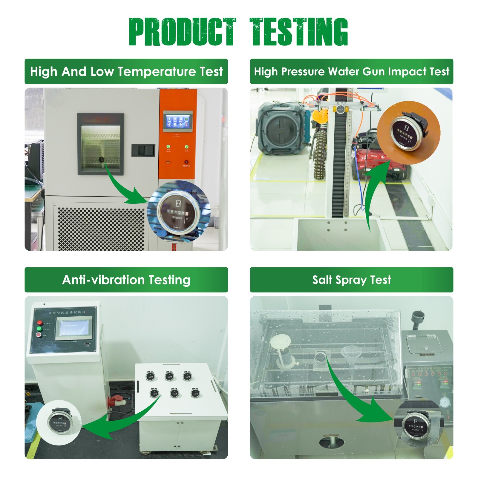 Yooreal 6V - 80V Round Hour Meter For Marine Boat Tractor Engine Waterproof