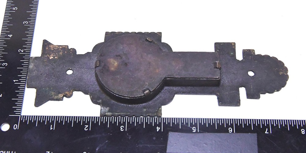 VINTAGE BRASS EASTLAKE SLIDING POCKET DOOR INSERT PULL HARDWARE
