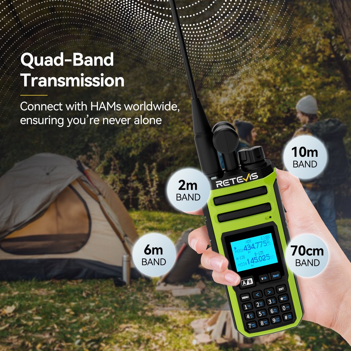 Retevis A3 Ham Radios Full Band Radios Long Range Walkie Talkie FM Transceiver