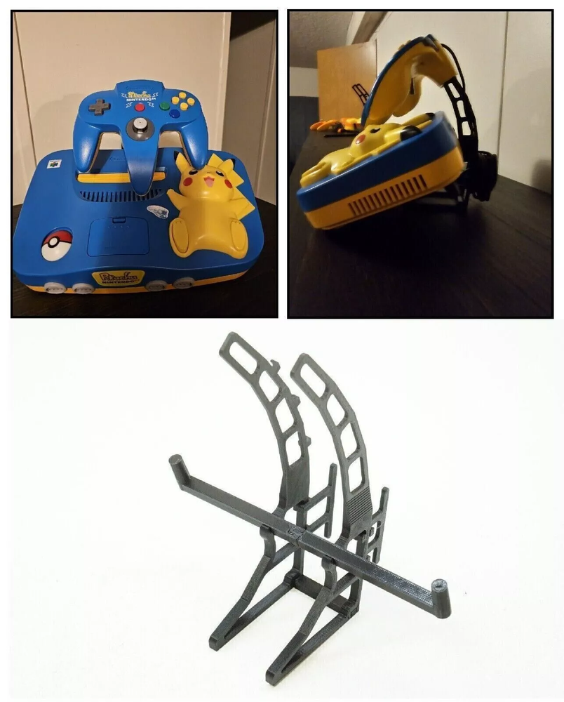 Multi-Color Console Display Stand w/ Floating Controller Mount Nintendo 64 N64