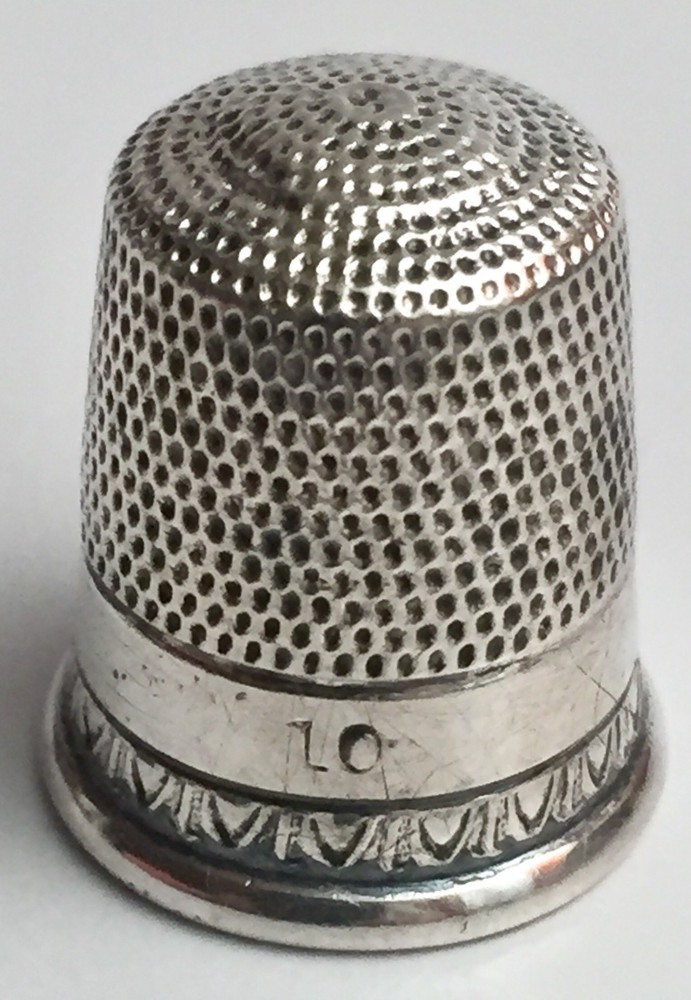 Vintage Signed Solid Sterling Silver 925 Sewing Thimble Size: 10
