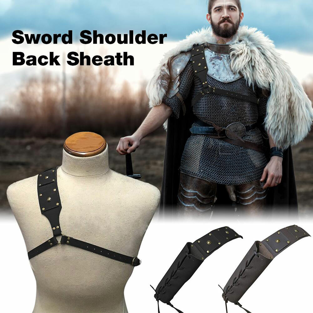 Medieval Style Back Sheath Scabbard Knight Sword Warrior One/Double Shoulder