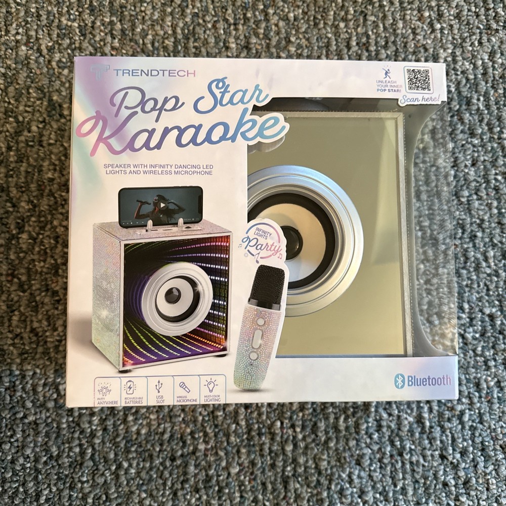 Pop Star Infinity Karaoke Speaker & Microphone Glitter Rhinestones