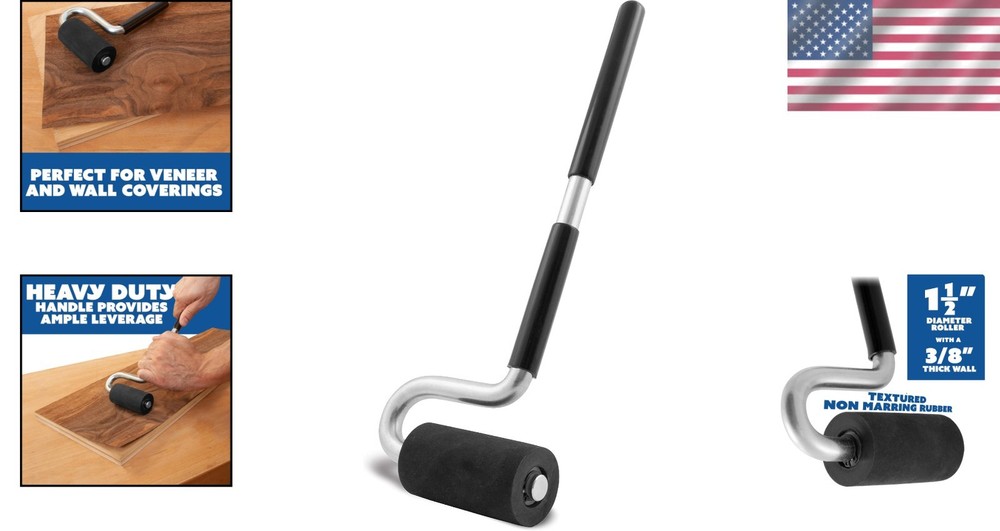 Durable 1-1/2” Diameter J Roller for Maximum Pressure on Veneers & Laminates