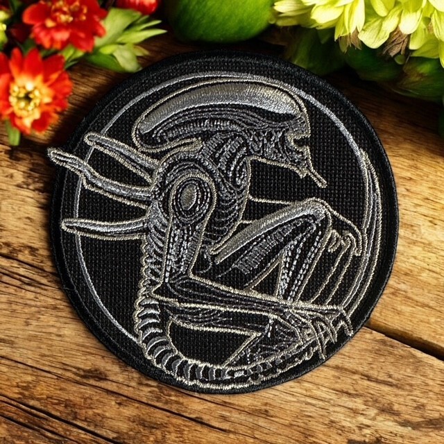 Alien Xenomorph Embroidery Patch 4.00" X 3.97"