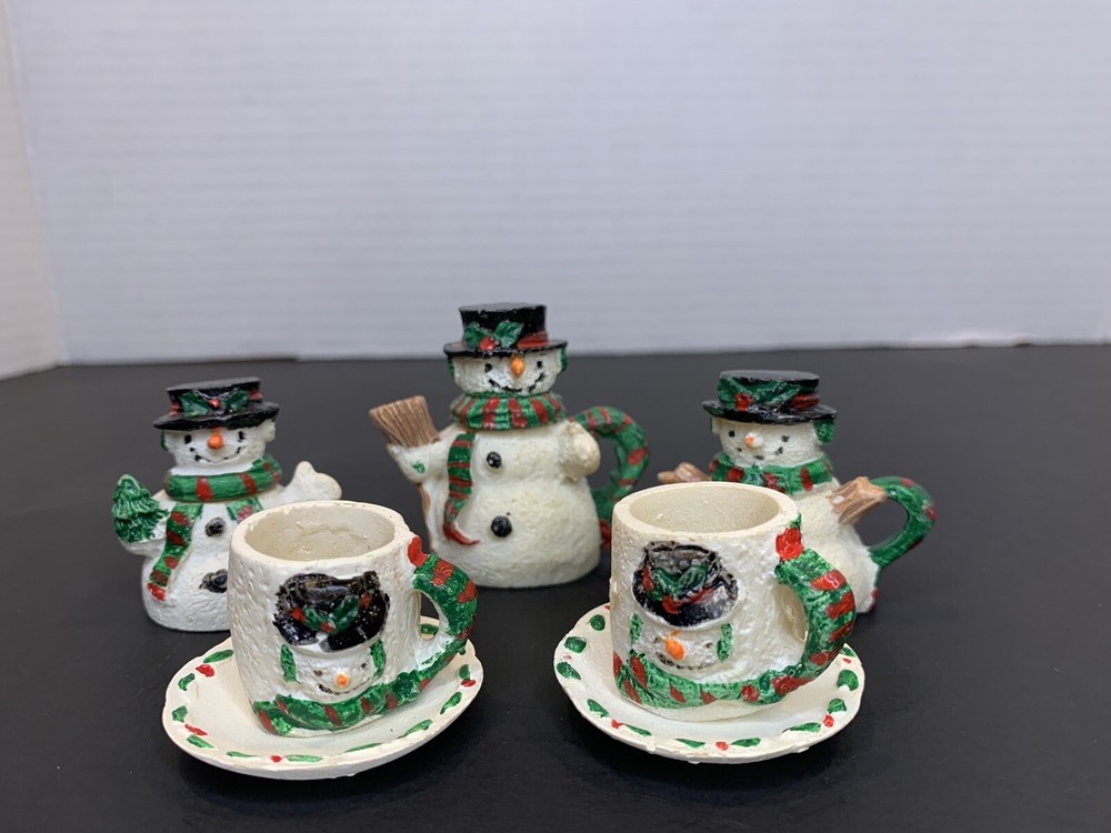 Small Snowman Mini Tea Set 1996
