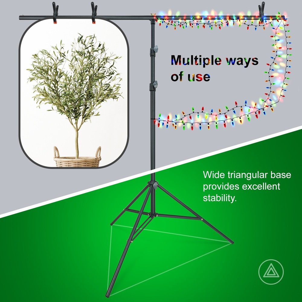 LINCO Photo T-Shape Backdrop Stand Background Backdrops Support Kit - AM207Black