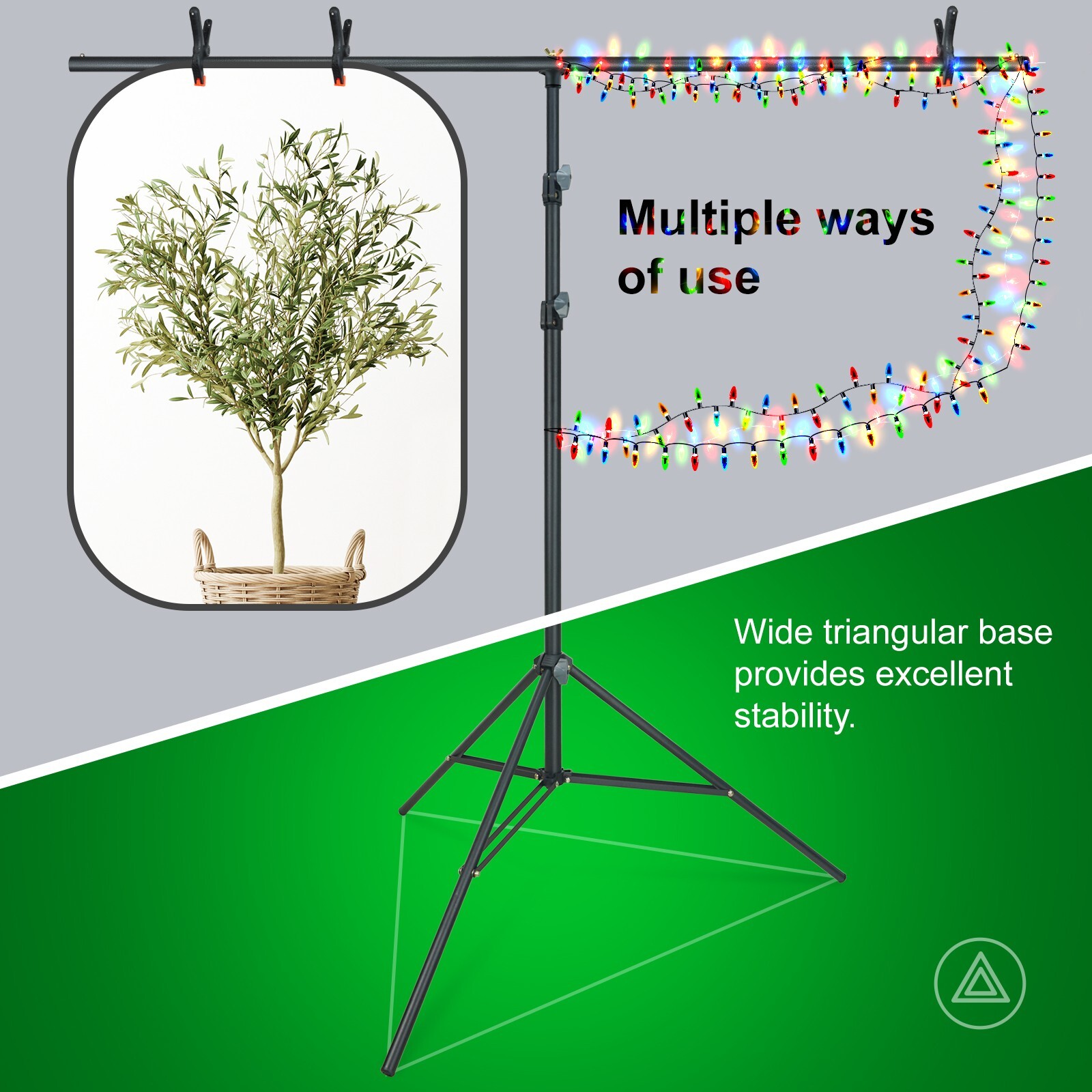 LINCO Photo T-Shape Backdrop Stand Black/White 2 Backdrops Support Kit - AM207