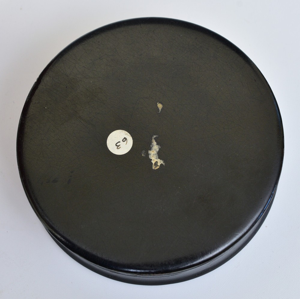 LARGE Antique Round Lacquerware Snuff Box - 1830s